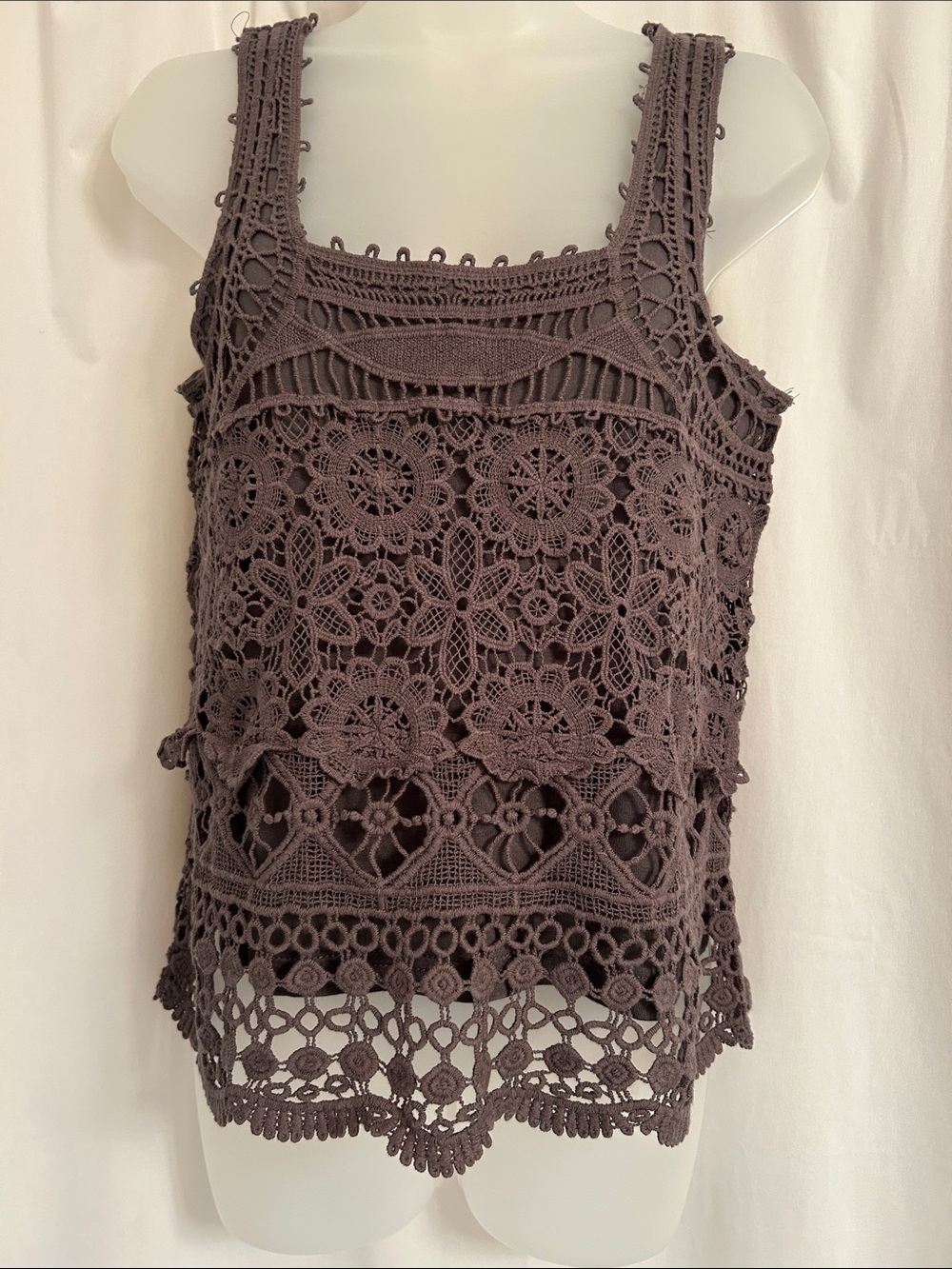 Pins & Needles Crochet Lace Camisole - Brown